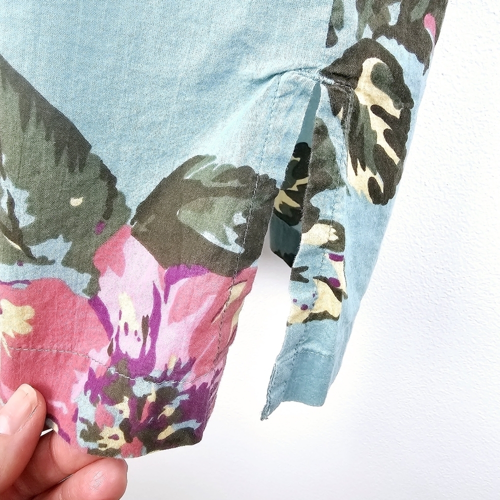 Soft Surroundings 2AK54 Scattered Roses Floral Tunic Shirt Large - Picture 8 of 9
